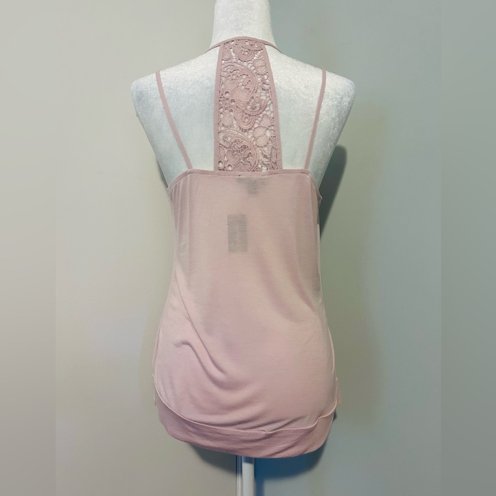 Express Pink Rose Pleated Camisole Tank Top, Size Medium - Picture 8 of 16